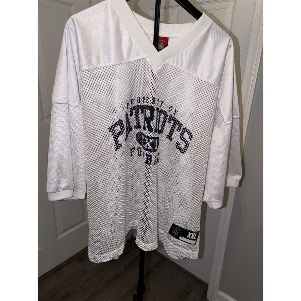 Reebok White Patriots Mesh Football Jersey XXL
